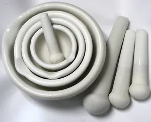 Juego de mortero mortero vidrio laboratorio cocina farmacia especias hierba trituradora de píldoras - Imagen 1 de 15