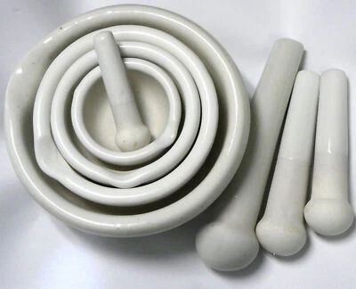 CHANG BIOSCIENCE Mortar pestle set porcelain glass lab kitchen pharmacy spice herb pill crusher