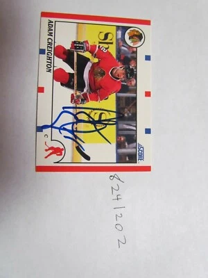 1990 1991 Score Adam Creighton signed NHL Hockey Card 5 - Image 1 of 2