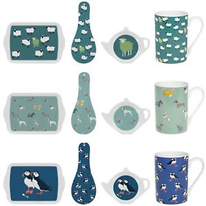The Peony Melamine Range Dogs Sheep Puffin Small Tray Spoon Rest Teabag Tidy
