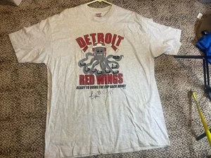 Vintage XL Signed Kris Draper 1990’s Octopus Stu Grimson Detroit Red Wings Shirt - Picture 1 of 6