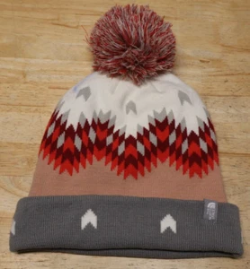 The North Face Traditional PomPom Style Unisex Multicolor Geometric Beanie Hat - Picture 1 of 4
