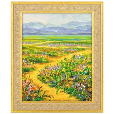 8x10 Ornate Vintage Finish Picture Frame, Distressed Gold Color - Image 1 of 4