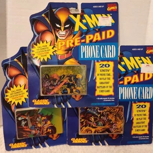 New 1994 Marvel Comics X-Men PrePaid Phone Cards 3Lot Wolverine, Gambit, Cyclops - Picture 1 of 24