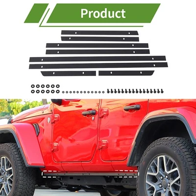 8X Pinch Weld Cover Rocker Bezels Guard Trim for 2018+Jeep Wrangler JL JT Black  Foto 1 de 4