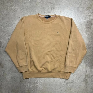 Vintage Polo Ralph Lauren Sweatshirt mit Rundhalsausschnitt XL beige braun verwaschen - Bild 1 von 6