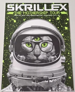 PÓSTER CONCIERTO GIRA NAVE NODRIZA KRILLEX SERIGRAFÍA GATO EDM ELECTRO RAVE VOLANTE - Imagen 1 de 16