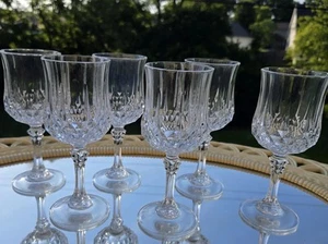 6er Set Vintage Cristal d'Arques Longchamp 24% Kristall Weinglas Stielglas Frankreich - Bild 1 von 9