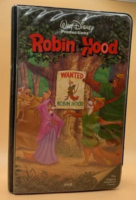 Robin Hood VHS Disney Early Heavy Black Clamshell w/ Tan Gate - Image 1 of 4
