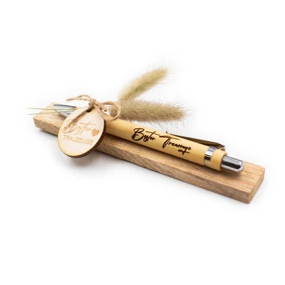 Holz Kugelschreiber Stift mit Gravur Geschenkidee Geschenk 20 Bester Trauzeuge - Bild 1 von 4