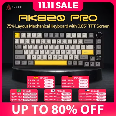 Ak820/Ak820Pro Gaming Mechanical Keyboard Bluetooth 5.1/Wireless/C-Wired Customi - Image 1 of 4