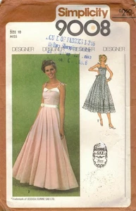 9008 Simplicity Pattern GUNNE SAX Long Dress Vintage 70s Miss Size 10 UC FF - Picture 1 of 2