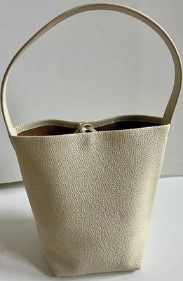 THE ROW Small N/S Park Tote Leather Bucket Bag in Ivory - Image 1 of 4