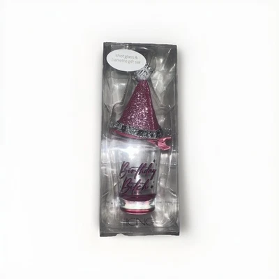Sombrero de fiesta de vidrio para cumpleaños niña clip rosa brillo nuevo con etiquetas Foto 1 de 3