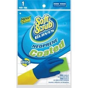 Soft Scrub Medium Neoprene Coated Latex Rubber Glove 12682-26 Pack of 6 Soft - Picture 1 of 1