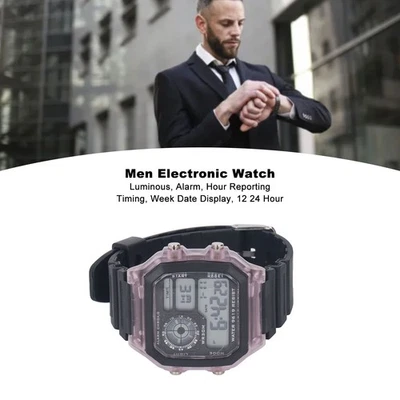 Reloj Deportivo Transparente Luminoso Púrpura 9619D Foto 1 de 4