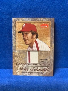 2005 Fleer Tradition Mike Schmidt Cooperstown Tribute Piece of Game Worn Jersey - Picture 1 of 2