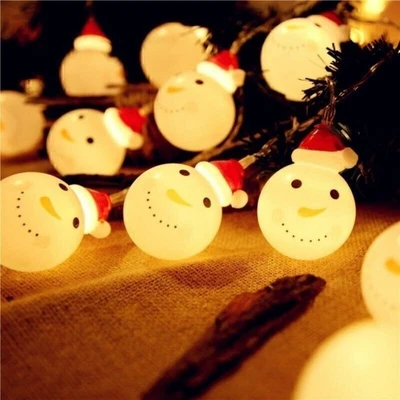 Santa Claus Christmas Snowman LED String Light Fairy Light Christmas Decoration - Image 1 of 4