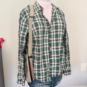 American Eagle | Classic Prep Fit grün karierter Button Down Flanell | Größe L  - Bild 1 von 9