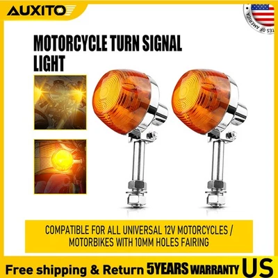 Par de luces intermitentes universales ámbar para motocicleta delanteras o traseras 12V intermitentes Foto 1 de 4