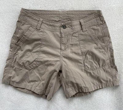 Shorts feminino Kuhl tamanho 10 cáqui bege carga caminhada ao ar livre 5,5” - Imagem 1 de 4