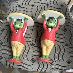 Frog Butler Curtain Rod Bracket Tapestry Holder Ceramic Resin Colorful Novelty - Picture 1 of 7