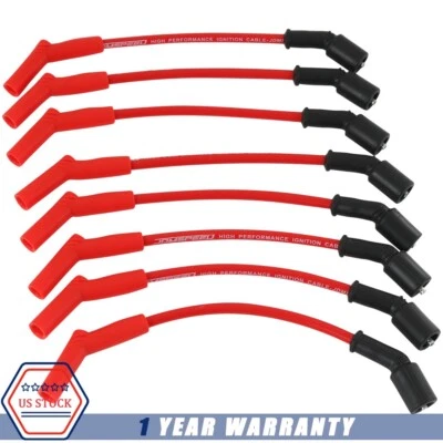 Fios de vela de ignição VERMELHOS para Chevy GMC 8.1L 2001-2007 Vortec V8 9065C desempenho - Imagem 1 de 4