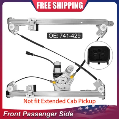 Regulador de ventana delantero derecho con motor para Ford Lobo F-150 Lincoln Mark LT 04-08 Foto 1 de 4