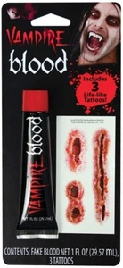 Kit de maquillaje de sangre y cicatrices de vampiro de Halloween - Disfraz de teatro pintura facial, nuevo - Imagen 1 de 3