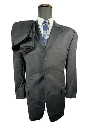 PRINCIPE Mens Gray ITALIAN Wool Classic Fit 2 Pc Suit 42R Jacket 37x30 Pant - Image 1 of 4