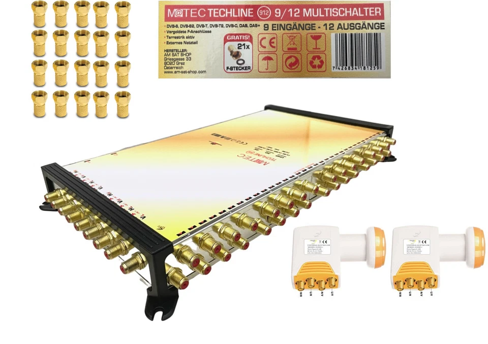 Multischalter 9/12 Multiswitch Digital 2 Quattro LNB 0,1 SAT Full HD 4K UHD HDTV - Bild 1 von 4