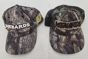 Menards 2 Cap Lot - Nascar #27 and Mesh Back Camo Trucker Caps Employee Gift - Picture 1 of 5