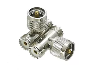 1pcs Adapter UHF PL259 male to dual UHF SO239 female T Type RF Coaxial connector - Picture 1 of 4