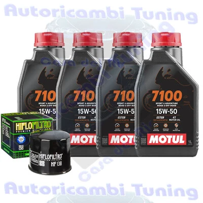 Set Entretien Huile Motul 7100 15W50 Pour Suzuki Gsx750 W Retro Style 1998>2002 - Photo 1/4