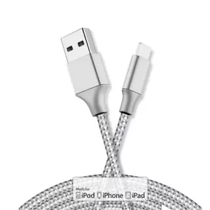 For iPhone 8 XR 11 12 13 14 Pro Max USB Charger Cable Braided Power Adapter Cord - Picture 1 of 10