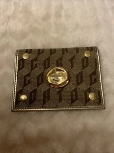 CORTO MOLTEDO Ladies Card Holder, Gold, Logo - Picture 1 of 8