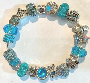 ❤️Authentic PANDORA BRACELET It's A Boy! 👶 Blue European Charms Beads & Box❤️ - Picture 1 of 6