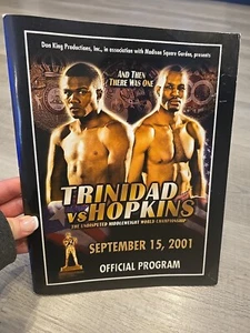 2001 CANCELED FIGHT Madison Square Boxing PROGRAM NYC TRINIDAD HOPKINS 9/11 Rare - Picture 1 of 6