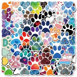 Pack of 80 Small Paw Print Stickers - Kids - Skateboard - Party Bag Fillers - Picture 1 of 7