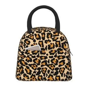 Leopard Print Lunch Bag for Women Men Reusable Insulated Large Cooler Lunch B... - Picture 1 of 7