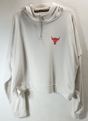 Sudadera con capucha Under Armour Project Rock para mujer XL beige guerrero maná deportes al aire libre Foto 1 de 4