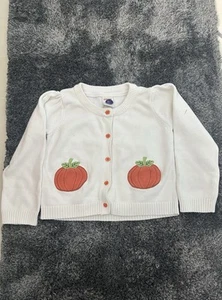 Gymboree Girls Pumpkin Fall Cardigan Sweater Sz 4T - Picture 1 of 3