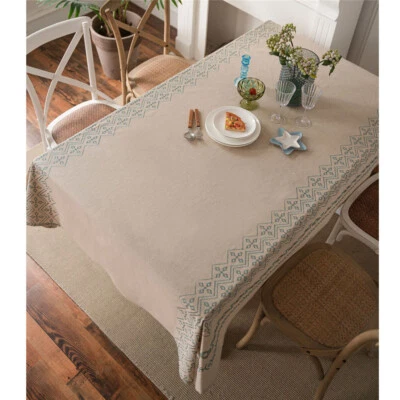 Rectangle Polyester Tablecloth Home Party Decor Dining Room Table Cloth Cover - Image 1 of 4