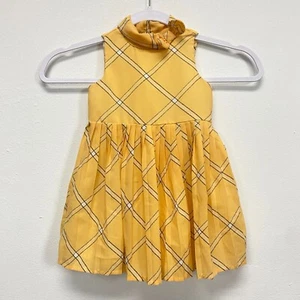 Janie und Jack Mädchen ärmellos gelb kariert Chiffon Kleid 12-18 Monate - Bild 1 von 7