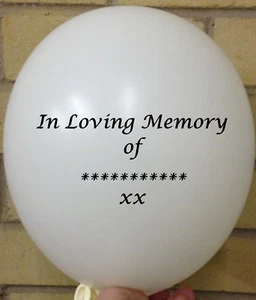 Personalised In Loving Memory Balloons Printed Forever in our Heart Funeral Name - Picture 1 of 3