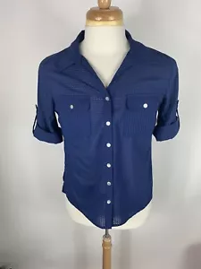 Camicia da golf da donna Coral Bay Petite taglia PM manica corta abbottonata -2925 - Foto 1 di 5