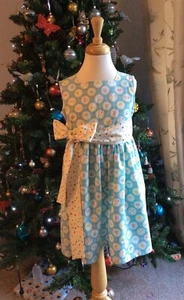 Handmade Girls Party Dress 5-6 Years - Sleeveless 100% Cotton - Picture 1 of 5