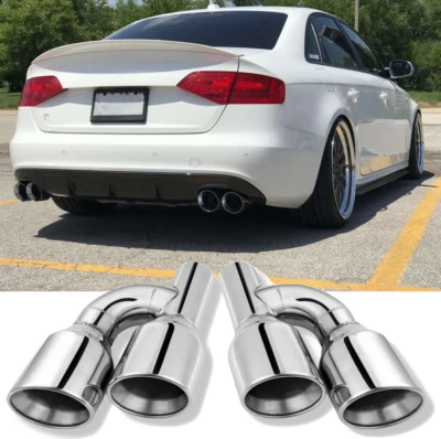 2,5-дюймовый впускной патрубок H-типа с двумя наконечниками настенная выхлопная труба для Audi A4 B8 A5 8T A6 C7 A7 4G Q5 8U - Изображение 1 из 4