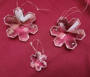 Vintage Swarovski geschliffene Kristall Schneeflocke Ornamente - 3er Set - Bild 1 von 5