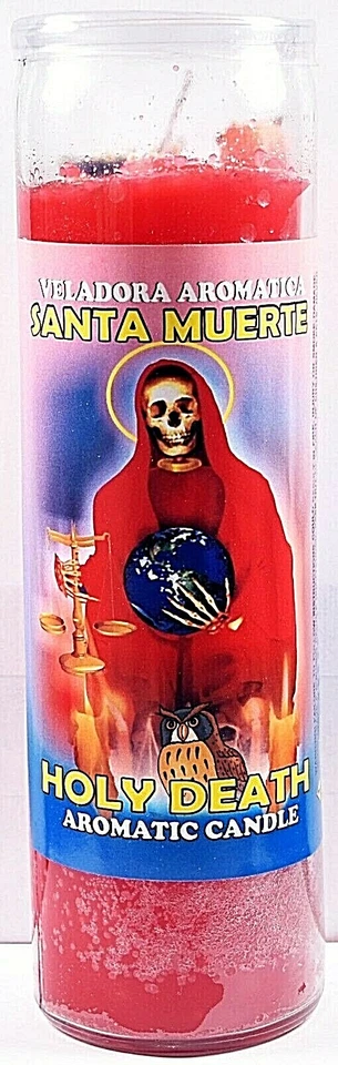 CANDLE COCKTAIL AROMATIC HOLY DEATH RED-SANTA MUERTE ROJO - Image 1 of 1